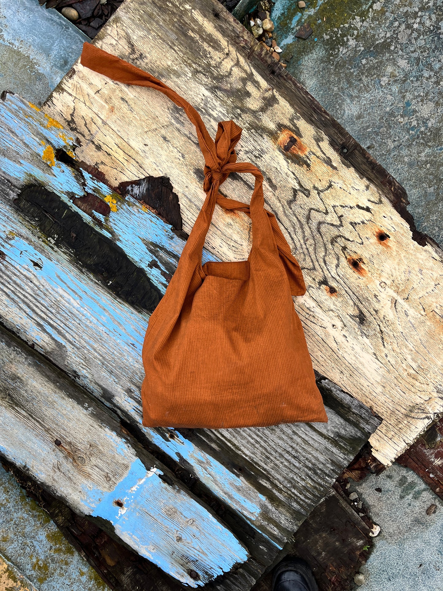 Teracotta Crossbody Tote in Burnt Orange Viscose