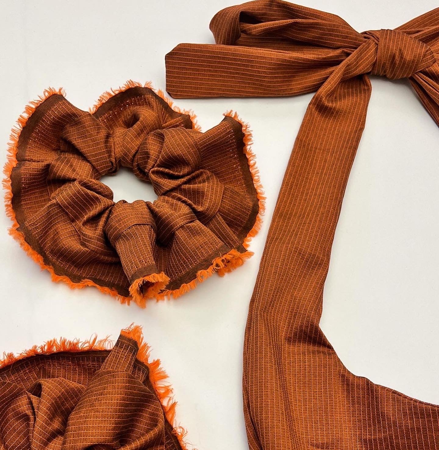 Terracotta Crossbody Sling Bag in Burnt Orange Viscose mix