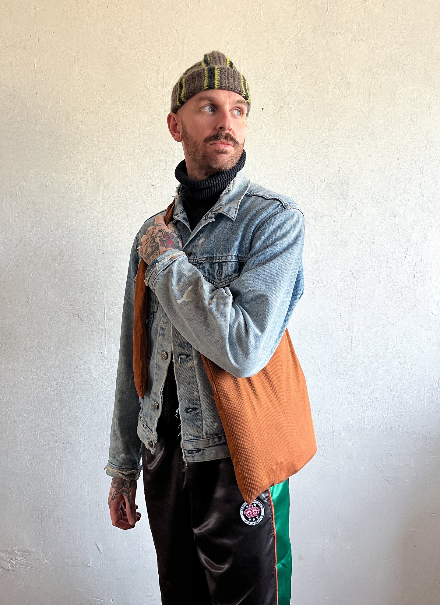 Teracotta Crossbody Tote in Burnt Orange Viscose