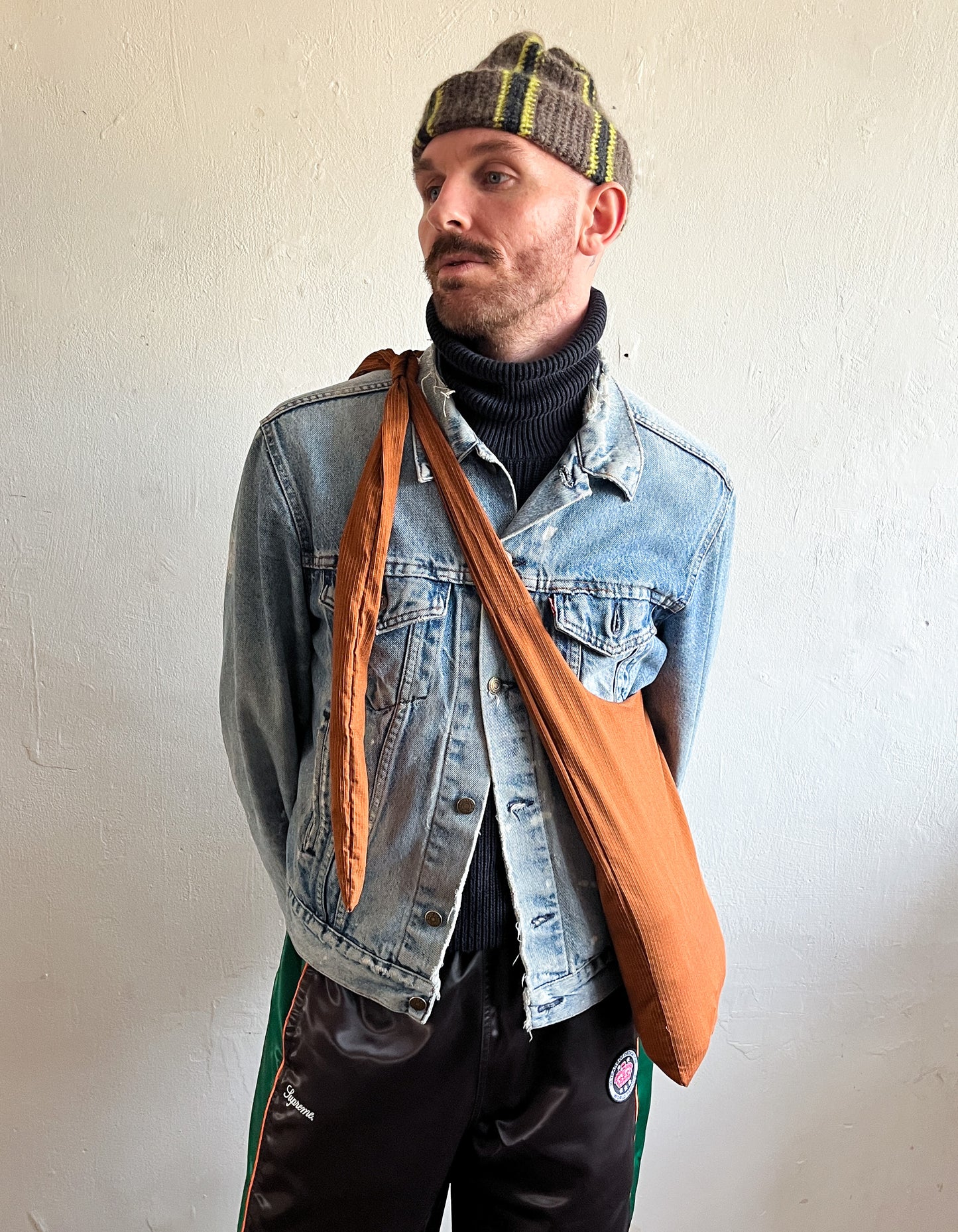 Teracotta Crossbody Tote in Burnt Orange Viscose