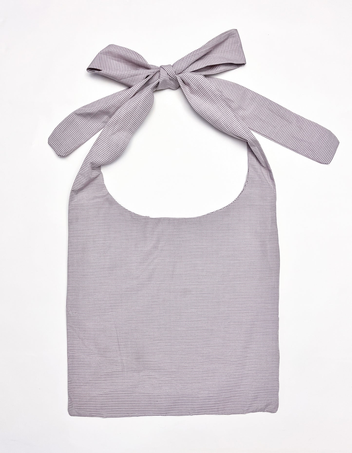 Dasukii Crossbody Tote in Lilac & Grey Cotton Poplin