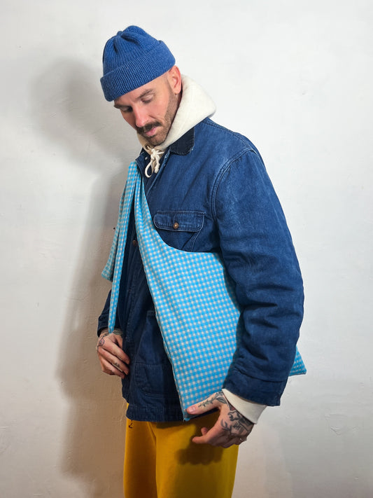 Ao Gingham Crossbody Tote in 100% Cotton