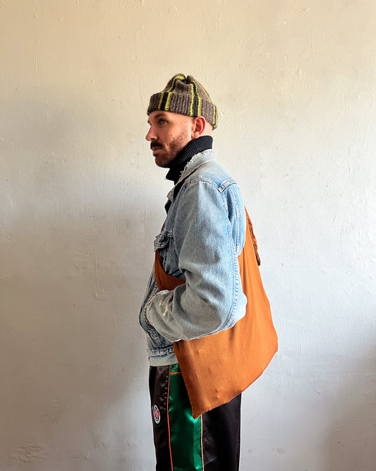 Teracotta Crossbody Tote in Burnt Orange Viscose