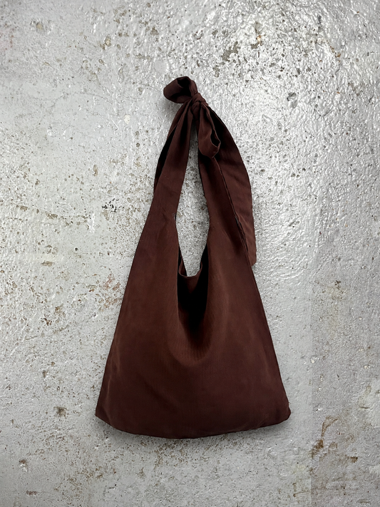 Cacao Crossbody Tote in Slinky Crepe