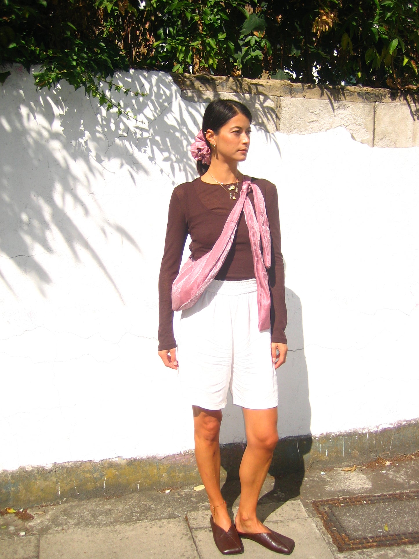 Rosa Sling Bag in Metallic Taffeta
