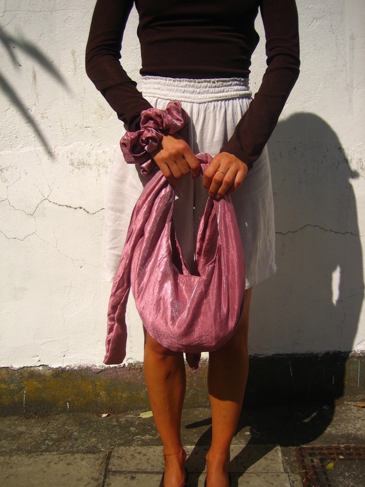 Rosa Sling Bag in Metallic Taffeta