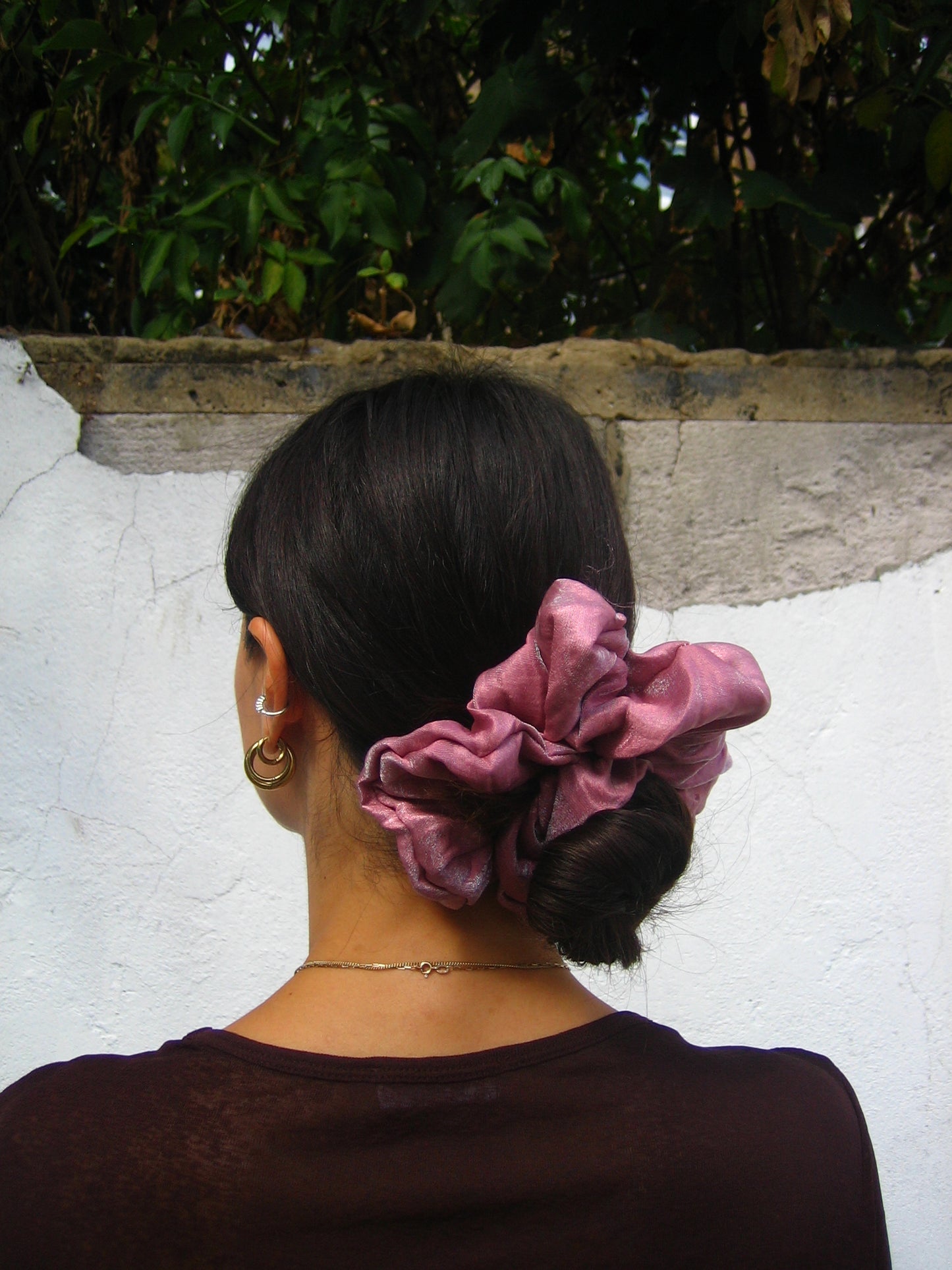 Rosa Scrunchie in Metallic Taffeta