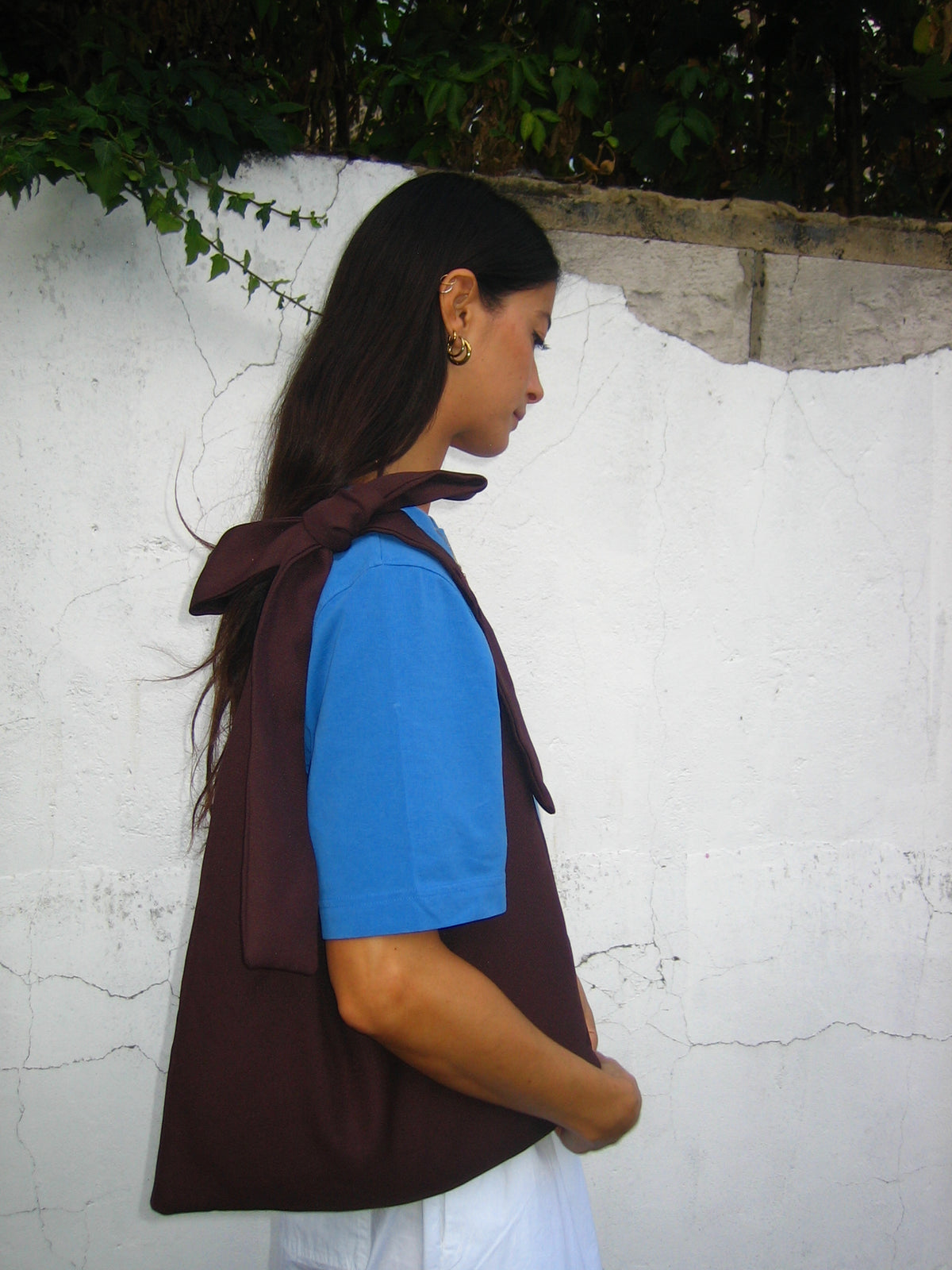 Caffè Crossbody Tote in Double Georgette