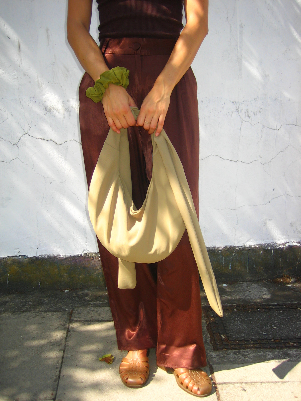Sage Sling Bag in Slinky Crepe
