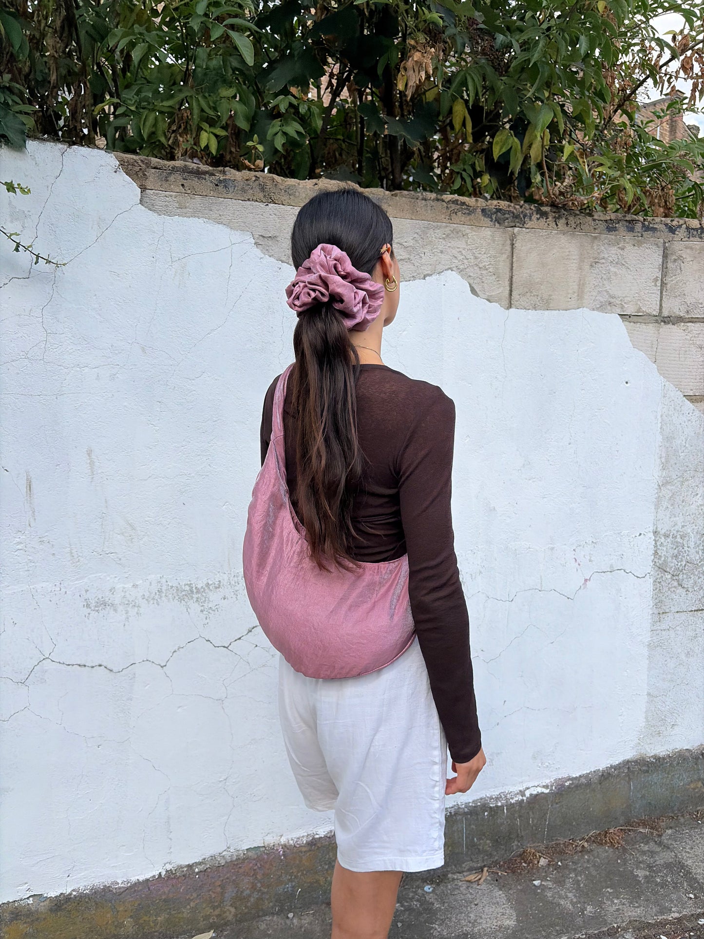 Rosa Sling Bag in Metallic Taffeta