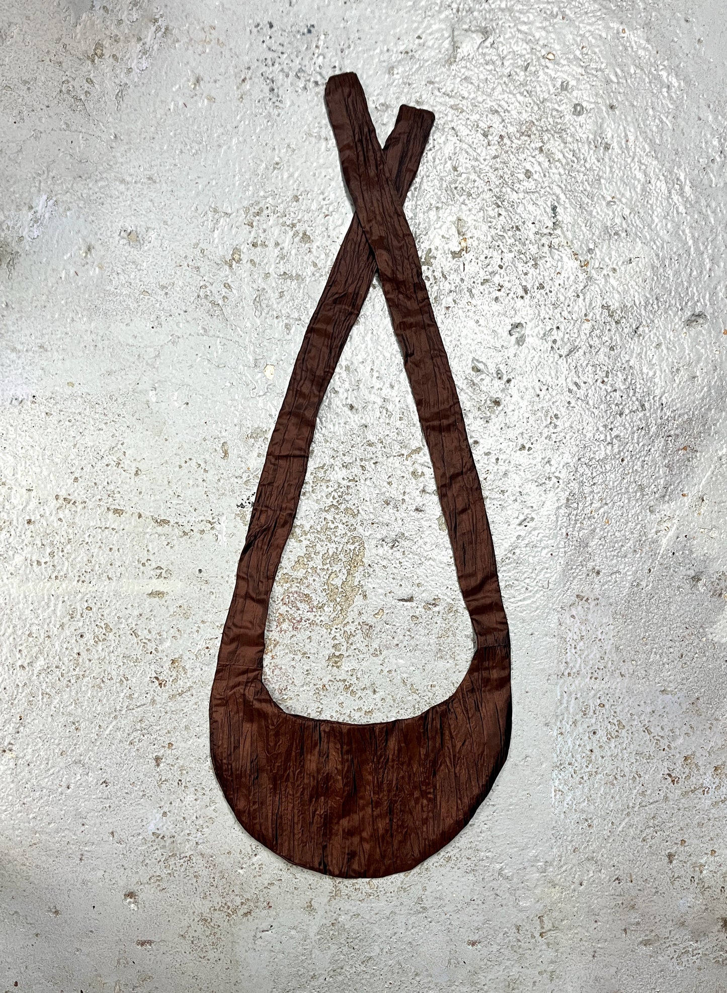 Cioccolato Sling Bag in Crinkle Taffeta